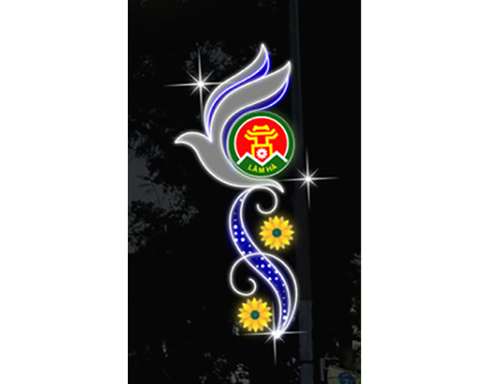 Đèn trang trí nghệ thuật treo cột họa tiết CHIM BỒ CÂU CÁCH ĐIỆU